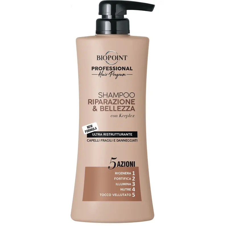 Biopoint - Shampoo Riparazione & Bellezza Con Keraplex 5 Azioni 400 Ml. Vendita Finale