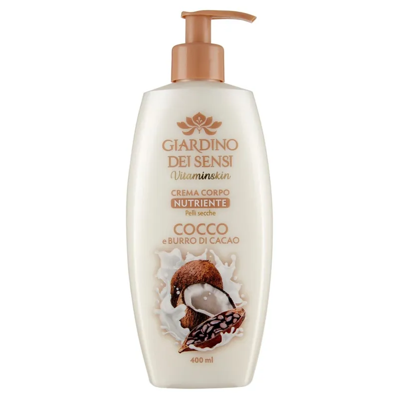 Nuovo Arrivo Giardino dei Sensi Vitaminskin Crema Corpo Nutriente Cocco e Burro di Cacao 400 ml