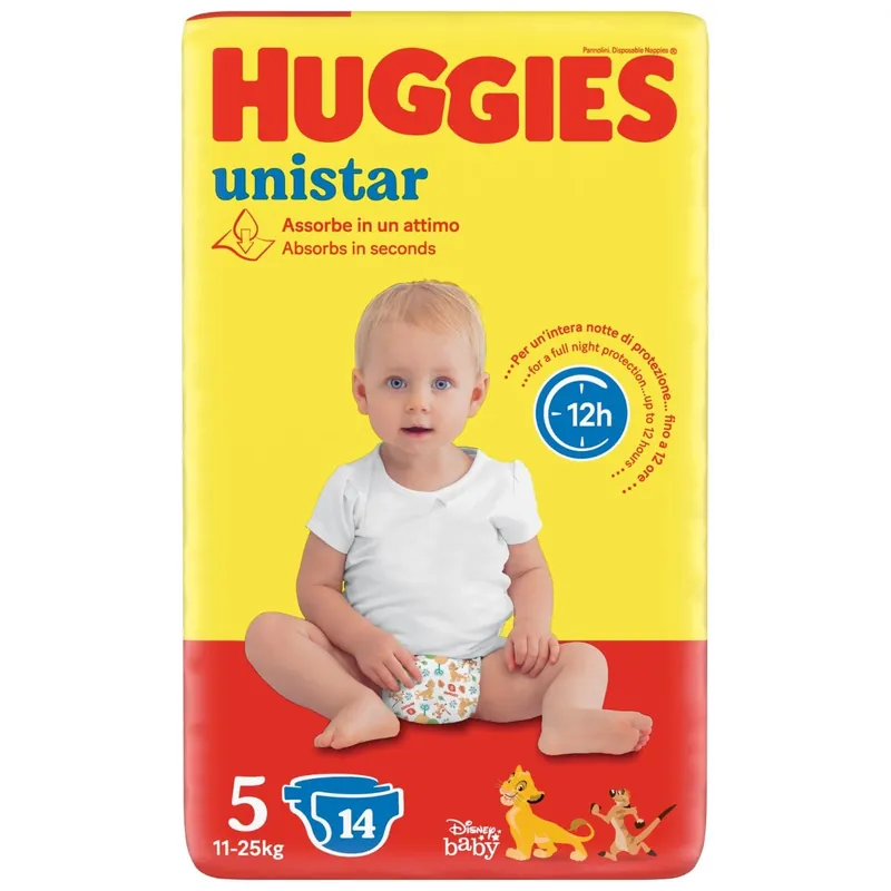 Esclusivo Huggies unistar Pannolini 5 11-25 Kg 14 pz